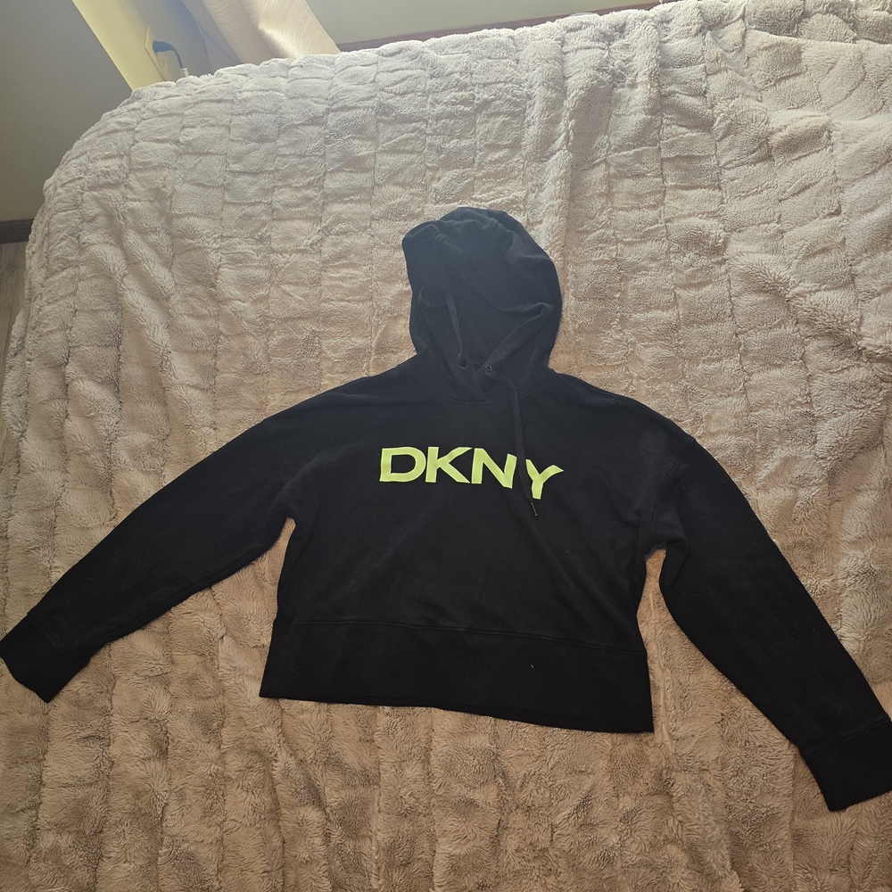 DKNY Black Hoodie with Green Logo - Picture 2 of 4